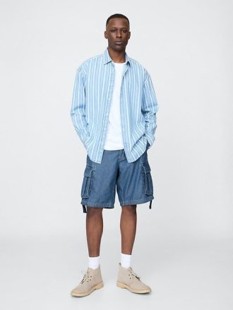 11″ Baggy-Cargo-Shorts aus Denim