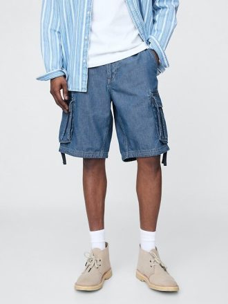 11″ Baggy-Cargo-Shorts aus Denim