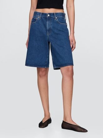 11″ lange Jeansshorts mit mittelhohem Bund