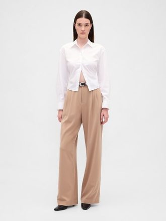 365 Bundfaltenhose aus gebürstetem Twill mit hohem Bund