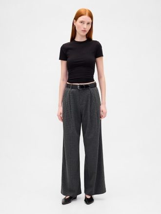 365 Bundfaltenhose aus gebürstetem Twill mit hohem Bund
