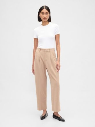 365 – Hoch geschnittene Hose aus gebürstetem Twill mit konischer Knöchelpartie