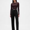365 – Hoch geschnittene Hose aus gebürstetem Twill mit konischer Knöchelpartie