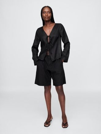 365 Low Rise-Shorts aus Leinenmischung
