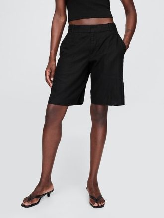 365 Low Rise-Shorts aus Leinenmischung
