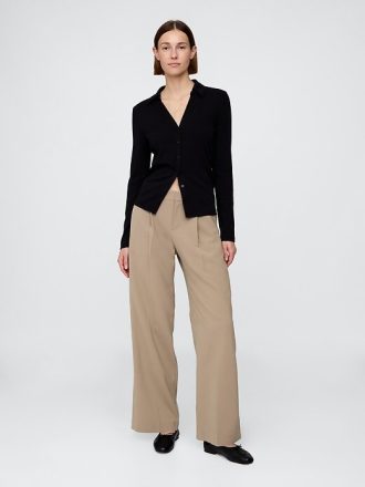 365 – Niedrig sitzende Bundfaltenhose mit weitem Bein