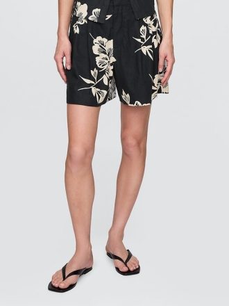 365 Shorts aus Leinenmischung mit hohem Bund