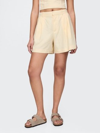 365 Shorts aus Leinenmischung mit hohem Bund