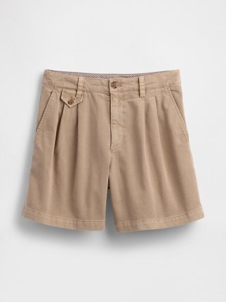 6″ mittelhohe Shorts aus Twill mit Bundfalten