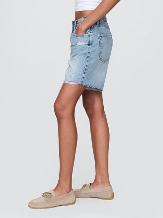 8″ mittelhohe, lockere Denim-Bermudashorts im 90er-Stil