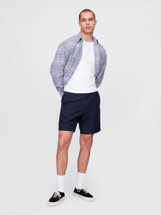 8″ Shorts aus Leinen-Baumwolle