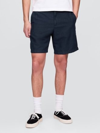 8″ Shorts aus Leinen-Baumwolle