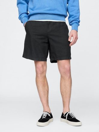 8″ Shorts aus Leinen-Baumwolle