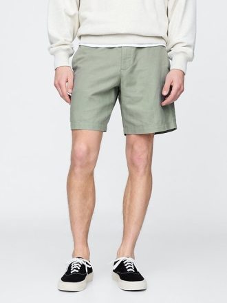 8″ Shorts aus Leinen-Baumwolle