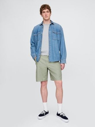 9″ Easy Shorts aus Leinen-Baumwolle