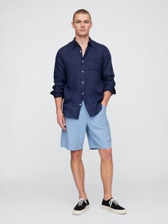9″ Easy Shorts aus Leinen-Baumwolle