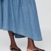 Asymmetrisches Midikleid aus Denim Asymmetrisches Midikleid aus Denim