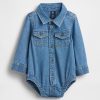 Baby-Denim-Bodysuit mit Knopfleiste Baby-Denim-Bodysuit mit Knopfleiste