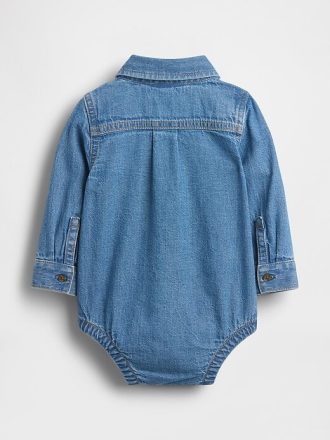 Baby-Denim-Bodysuit mit Knopfleiste