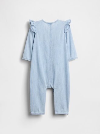 Baby-Jeans-Einteiler mit Herztasche Baby-Jeans-Einteiler mit Herztasche