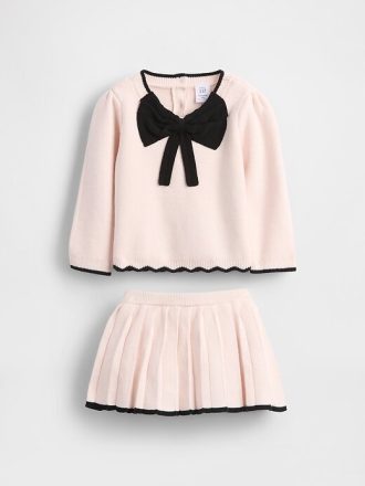 Baby-Skort-Set mit Pullover und Schleife