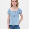 Babydoll-Oberteil aus Denim für Kinder