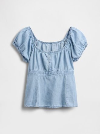 Babydoll-Oberteil aus Denim für Kinder