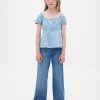 Babydoll-Oberteil aus Denim für Kinder