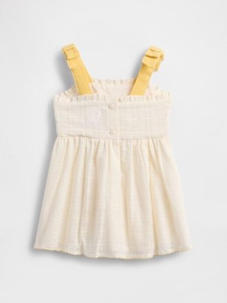 Babykleid mit Stickerei und Schulterschnürung