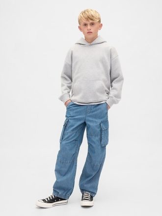Baggy-Cargo-Jogginghose aus Denim für Kinder