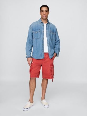 Baggy-Cargoshorts aus Twill