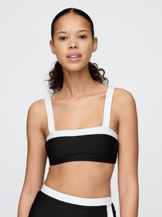 Bandeau-Bikinioberteil mit Farbblockdesign