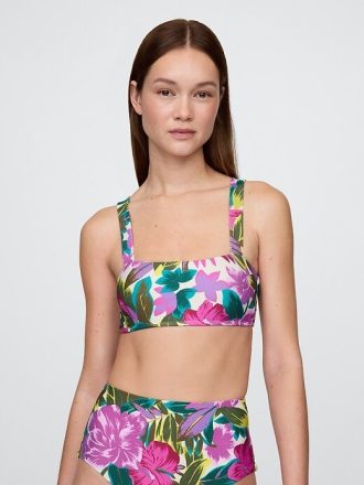 Bandeau-Bikinioberteil mit Farbblockdesign