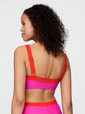 Bandeau-Bikinioberteil mit Farbblockdesign