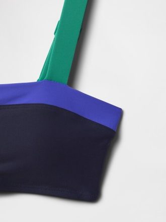 Bandeau-Bikinioberteil mit Farbblockdesign