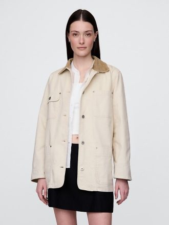 Barn-Jacke mit Cordkragen