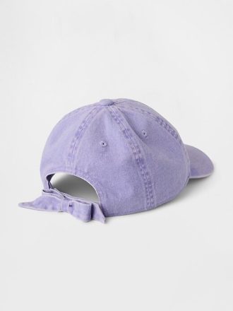 Baseballmütze aus überfärbtem Denim mit Schleife für Kinder