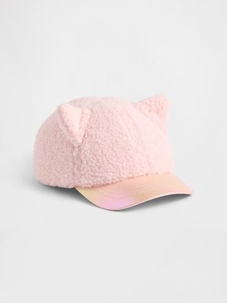 Baseballmütze mit Sherpa- und Metallic-Katzenmotiv für Kleinkinder