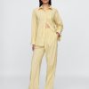 Bequeme Hose aus Bio-Baumwollpopeline mit weitem Bein