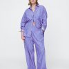 Bequeme Hose aus Bio-Baumwollpopeline mit weitem Bein