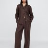 Bequeme Hose aus Leinenmischung mit weitem Saum