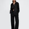 Bequeme Hose aus Leinenmischung mit weitem Saum