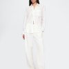 Bequeme Hose aus Leinenmischung mit weitem Saum