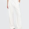 Bequeme Hose aus Leinenmischung mit weitem Saum