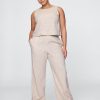 Bequeme Hose aus Leinenmischung mit weitem Saum