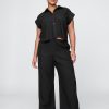 Bequeme Hose aus Leinenmischung mit weitem Saum