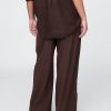 Bequeme Hose aus Leinenmischung mit weitem Saum