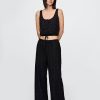 Bequeme Hose mit mittelhohem Bund und weitem Bein