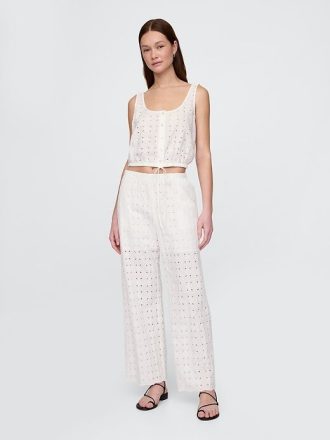 Bequeme Hose mit mittelhohem Bund und weitem Bein