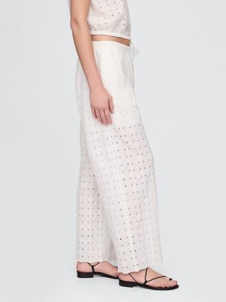 Bequeme Hose mit mittelhohem Bund und weitem Bein